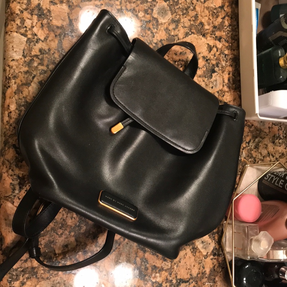 Black Leather Marc by Marc Jacobs Ligero Backpack